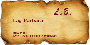 Lay Barbara névjegykártya